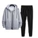 Men's Clothing Sports Suit Men's Autumn And Winter Thin Tops Men's Casual Versatile Lapel Cardigan Sweater Two Piece Suit Trendy_viptrois.com