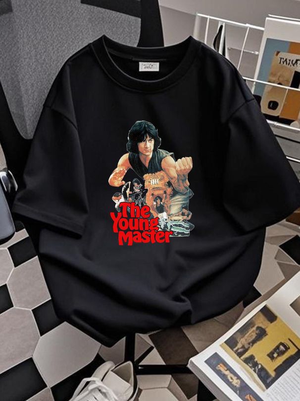The Young Master Jackie Chan T Shirt Natural Vintage Cotton Movie Poster Beige All Sizes S M L XL 2X 3X 4X 5X Comfortable Homme Designer Clothes_viptrois.com
