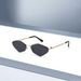 Fashion Diamond Shaped Small Metal Frame Sunglasses Simple Beach Sunshade Sunglasses Sunglasses Female T1372_viptrois.com