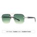 Men's Sunglasses Fashion Metal Half Frame Gradient Green UV Sunscreen Double Beam Large Frame_viptrois.com