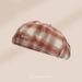 New Autumn Winter Artistic Octagonal For Women Korean Version Trendy Plaid Forward Painter Face Slimming Beret Hat_viptrois.com
