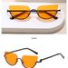 Fashionable Half Frame Cat Eye Metal Sunglasses For Women Ins Internet Celebrity Concave Shape Photo Glasses_viptrois.com