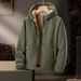 Outdoor Autumn Winter Lamb Wool Clothing Hooded Jacket For Men And Women, Thickened Fleece Warm Sweatshirt_viptrois.com