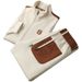 Men's Clothing Light Luxury Apricot Casual Sports Suit Men's Slim Fit Couple Wear Two Piece Suit Autumn Men And Women Same Style Jacket Sweatpants_viptrois.com