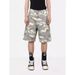 Men's Summer Trendy Camouflage Mid-Length Pants American Retro Loose Straight Leg Five Point Casual Wide Leg Denim Shorts_viptrois.com