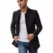 Men's Slim Fit Blazer Jacket – Lightweight Polyester Casual Coat (S-XXXL, Black/Khaki/Grey/Blue/Green)_viptrois.com