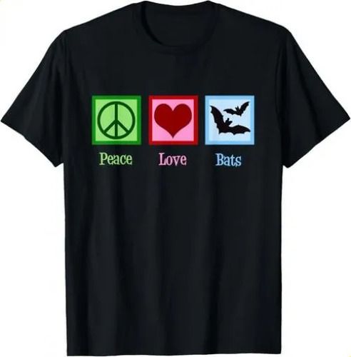 T-shirtt-shirtcute Bat 2026 - Peace Love Bats For Halloween Gift_viptrois.com
