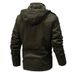 Men's Long Cotton Parka Jacket With Detachable Hood – Water-Resistant Winter Coat, Slim Fit, Multi-Pocket Design (Black, Army Green, Khaki)_viptrois.com