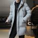 Thick For Young Men, Winter Casual Warm Hooded Jacket, Medium To Long Size Men's Cotton Jacket_viptrois.com