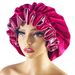 Flannel double layer sleeping cap warm velvet wood ear double layer princess home hat winter new hair care hat_viptrois.com