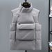 Men's Clothing Cotton Vest With Large Pockets Fashionable And Casual Warm Waistcoat Vest_viptrois.com