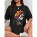 Camiseta Algodón Muertos La Catrina Día Los Muertos Calavera De Azúcar Para Mujeres_viptrois.com