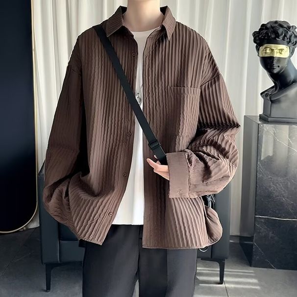 Wrinkled Jacket Shirt, High-end Trendy Brand, Loose And Versatile Lapel Shirt, Jacket Trendy_viptrois.com
