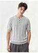 Men's Slim Fit Knitted T-Shirt Henley Collar Short Sleeve Summer Business Commuter Versatile New Style Mature_viptrois.com
