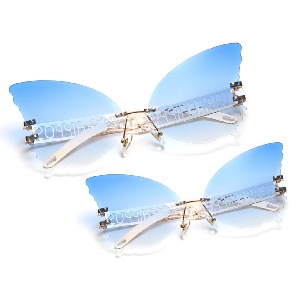 Butterfly Metal Sunglasses Set – UV400 Oversized Frames For Mother & Daughter, Fashionable & Protective_viptrois.com