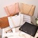 Women's Diamond Quilted Embroidery Tote Bag - Large Capacity With Chain Strap & Magnetic Closure (Solid Color Shoulder Bag)_viptrois.com