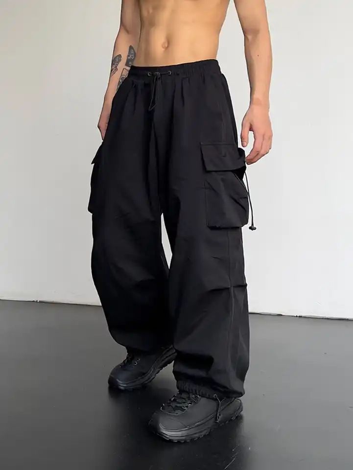 Men's Clothing Summer New Arrival Hot Selling Quick Drying Cargo Pants Men's American Style Parachute Pants Straight Leg Long Pants_viptrois.com