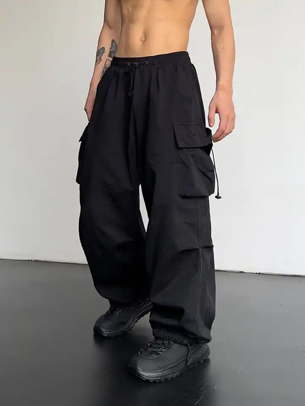 Men's Clothing Summer New Arrival Hot Selling Quick Drying Cargo Pants Men's American Style Parachute Pants Straight Leg Long Pants_viptrois.com