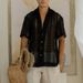 Men's Clothing European And American Casual Hollow Loose Lace Shirt Men's Shirt Cross Border Summer Cuban Style Trend Short Sleeve Wholesale_viptrois.com