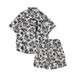 Men's Clothing Ice Silk Drape Floral Shirt Loose Casual Five-point Suit_viptrois.com
