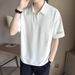 Summer New Style Turn-Down Collar Short Sleeve Polo Shirt For Men With Half-Zip Design, Niche, Mature, Casual, Trendy,_viptrois.com