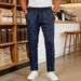 Men's Loose Straight Leg Tapered Sports Casual Trousers Spring Autumn Style Running Fitness Bottoms_viptrois.com