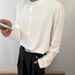 Henry Collar Solid Color Long-sleeved T-shirt Men's Autumn Simple Loose Bottoming Shirt Korean Version Casual Versatile T-shirt_viptrois.com