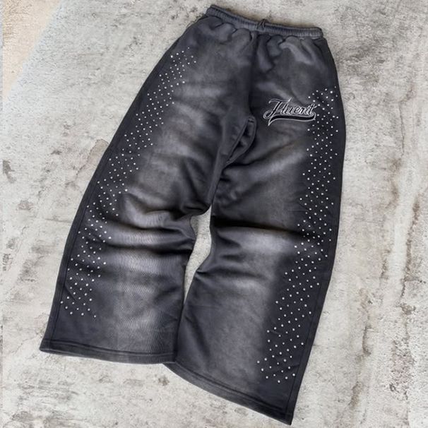 New Men's Hip Hop Wide Leg Pants Starry Sky 3D Print Casual Loose Fit Niche Style Design_viptrois.com