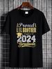 Proud Lil Brother Of A 2024 Graduate Graduation Senior T Shirt Designer Clothes Stretched Homme Comfortable Slightly Stylish Summer Fashion_viptrois.com