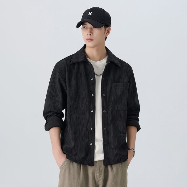 Nordmann American Heavyweight High-End Trendy Brand Autumn Winter New Retro Loose Casual Long Sleeve Shirt Jacket Top Men_viptrois.com