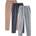 Men's Clothing Casual Plus Velvet Solid Color Fleece-Lined Casual Jogger Pants - Mid Rise Straight Leg Comfortable Sweatpants For Spring & Fall_viptrois.com