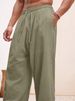 Men's Clothing European And American Men's Linen Straight Loose Pants Solid Color Casual Lace Wide Leg Beach Pants_viptrois.com