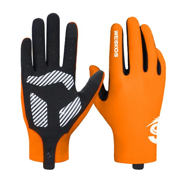 Outdoor non-slip cycling gloves Bicycle shock absorption full finger touch screen spring summer autumn thin silicone running Skill set_viptrois.com