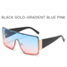 Trendy Large Frame Connected Sunglasses Women, Square Frameless Ocean Film Sunglasses, Personalized Street Photos,_viptrois.com