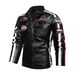 Men's Vintage Motorcycle Jacket Fashion New Biker Leather Jacket Male Embroidery Bomber Coat Winter Fleece Pu Overcoat_viptrois.com