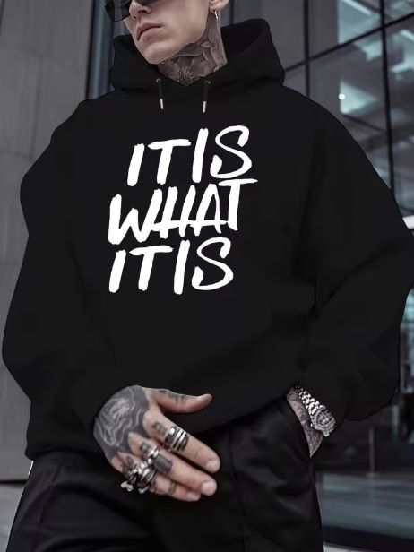 Men's Clothing Letter Print Hoodie, Casual Sports Sweatshirt, Long Sleeved Autumn And Winter Fashion Street Style Versatile Top_viptrois.com