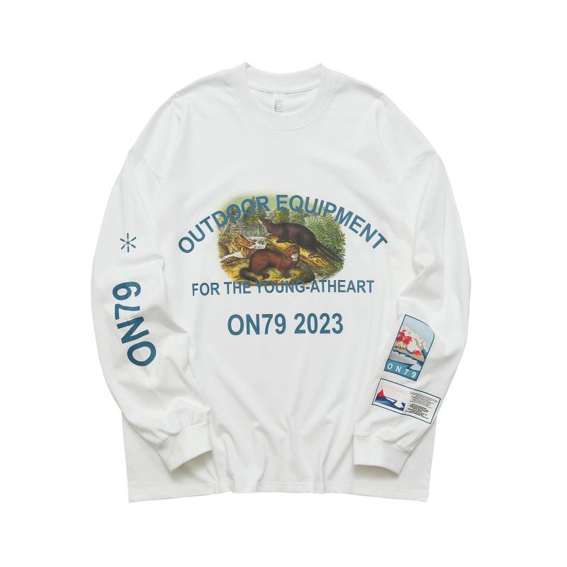 National Trend Brand Letter Print Long Sleeve T-Shirt Men Autumn Loose American Street Style Crew Neck Top_viptrois.com
