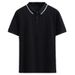 Men's Clothing Plus Size Summer New Men's Short Sleeved Polo Shirt Thin Plus Size Loose Lapel Boys Short Sleeved T Shirt Tops_viptrois.com