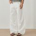 Unisex High Street White Casual Pants – Relaxed Fit, Minimalist & Versatile Straight-Leg Trousers_viptrois.com