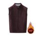 Pulse Autumn Winter New Sweater Cardigan Knitted Loose Plus Size Casual Sleeveless Fleece-Lined Vest Men's Knitwear_viptrois.com