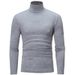 Loom 2022 Spring And Slim Fit Solid Color Half Turtleneck Long Sleeve T-Shirt For Men, Tight Base Shirt, Trendy Mid-Neck_viptrois.com