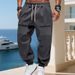 Men’s Heavyweight Fleece-Lined Cargo Joggers – Winter Workwear Pants With Multi-Pockets & Drawstring Waist (Anti-Wrinkle, Black/Navy/Gray)_viptrois.com