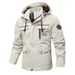 Men's Lightweight Windbreaker Jacket - Waterproof & Breathable Outdoor Coat With Hood, Multiple Pockets, Polyester Blend, Slim Fit For Spring/Autumn_viptrois.com