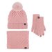 Women's Scarves Hat scarf gloves three piece set winter plus velvet outdoor warm wool ball knitted hat three piece set_viptrois.com