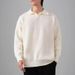 Men's autumn and winter loose base warm solid color pullover knitted sweater for couples_viptrois.com