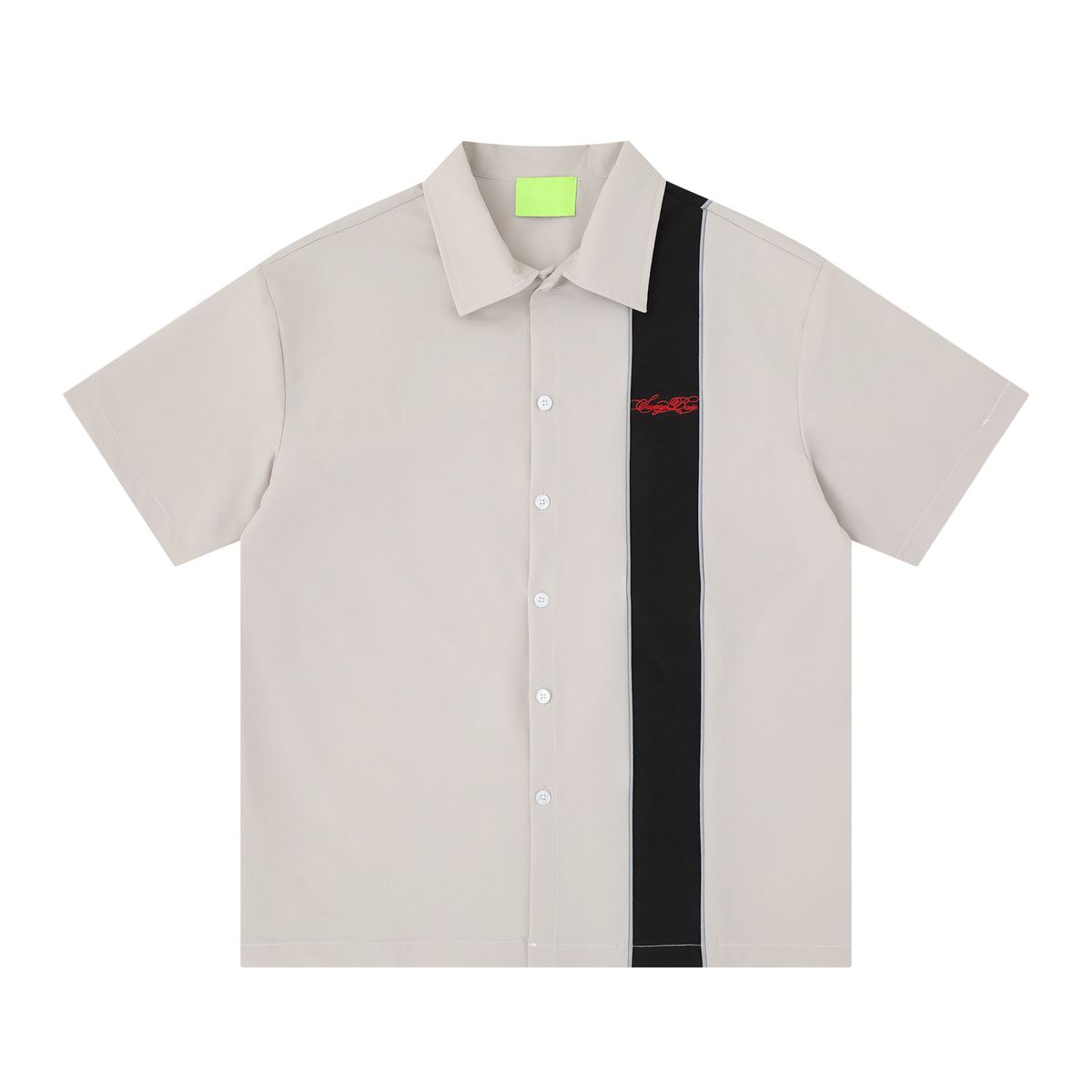 Men's Short Sleeve Stripes & Embroidery Streetwear Camp_viptrois.com