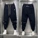 Men's Casual Jogger Pants With Large Pockets - Elastic Cuff Comfortable Polyester Trousers For Streetwear & Lounge_viptrois.com