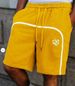 Men's Euro-American Style Side Stripe Shorts - Black Athletic Shorts With Star & B-Logo Embroidery, Drawstring Waistband, Loose Fit Casual Sportswear_viptrois.com