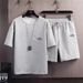 Men's Clothing Waffle Shorts Short Sleeved T Shirt Men's Summer Thin Loose Youth Casual Summer Suit Men's Trend_viptrois.com