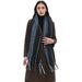 Unisex Scarf with floral fringe striped scarf shawl_viptrois.com
